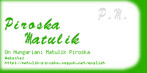 piroska matulik business card